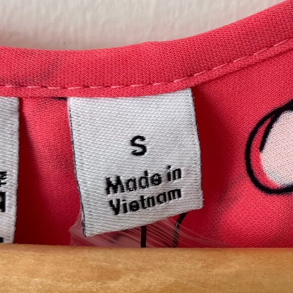 Kohl's Elle Retro Chic Coral Hoop Sleeveless Blouse Tank Top, New with Tags - Picture 3 of 12